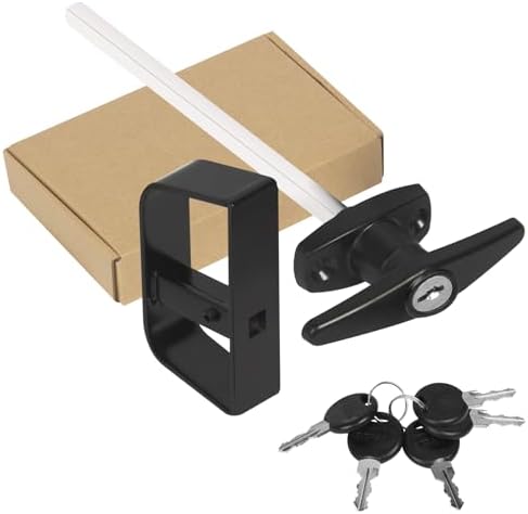 Dørbeslag og låse | Skur Dør Lås T-Håndtag Kit Med 5 Nøgler, 7-1/2″ Stang Opbevarings Skur Dør Hardware Låsesæt Til Legehuse, Hønsehuse, Campingvogne (Sort) Dørbeslag og låse Dørbeslag og låse