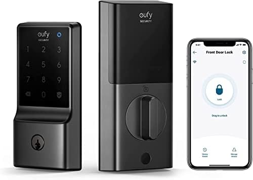 Dørbeslag og låse | Smart Lock C210, Nøglefri Indgangsdørslås, Indbygget Wifi Dødbolt, Smart Dør Lås, Ingen Bro Krævet, Nem Installation, Touchscreen Tastatur, App Fjernbetjening, 4 AA Batterier Inkluderet Dørbeslag og låse Dørbeslag og låse