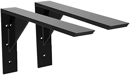 Hyldeknægte og støtter | Kraftige hyldebraketter 2-pak 16″ X 1″ X 2 1/5″ Stål bordplade støttebracket L-braketter mantelbracket til træ, granit og kvarts bordplade Hardware Hyldeknægte og støtter