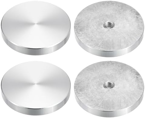 Møbelbeslag | M8 gevind 50 mm diameter rund form aluminium skive hardware 4 stk, aluminium cirkelskive glas top adapter til glasbord Hardware Møbelbeslag