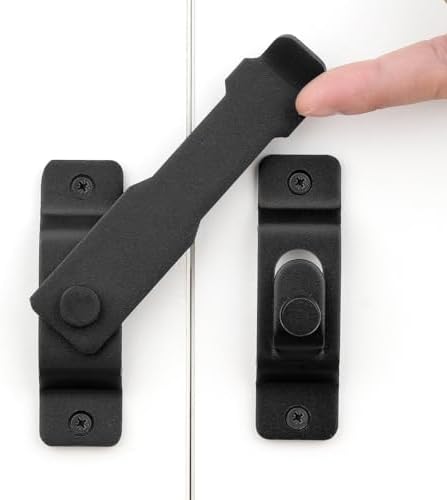 Portbeslag | Matte Black Flip Latch Portlås Sikkerhedslås til Låge, Træhegn, Skydedøre i Fransk Stil, Kraftig Tykkere Rustfrit Stål Lågebeslag Hardware Portbeslag