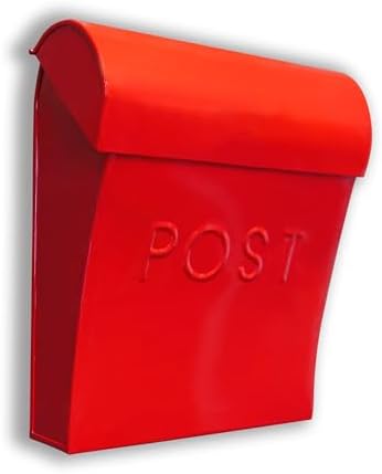 Postkasser & Tilbehør | Vicki Røde Postkasser til Udvendig Vægmontering, Vejrbestandig Metalpostkasse, Metalpostkasser til Udvendig Vægmontering, Udendørs Postkasser, Rød Postkasse, 11X4.5X12.5 Tommer, Mb-7302 Hardware Postkasser & Tilbehør