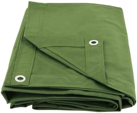 Presenninger & Surringer | 12′ X 20′ Grøn Lærred Tarp 12Oz Heavy Duty Vandafvisende Hardware Presenninger & Surringer