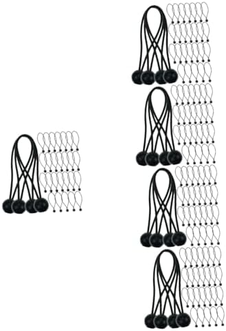 Presenninger & Surringer | 150 stk. elastiske reb til presenninger, telte, udendørs presenninger, bungee-kabler, spændebånd, bungee-kugler, elastiske snore, bungee-stropper, små bungee-kabler, reb til fastgørelse, canopy-tilbehør, plastik. Hardware Presenninger & Surringer