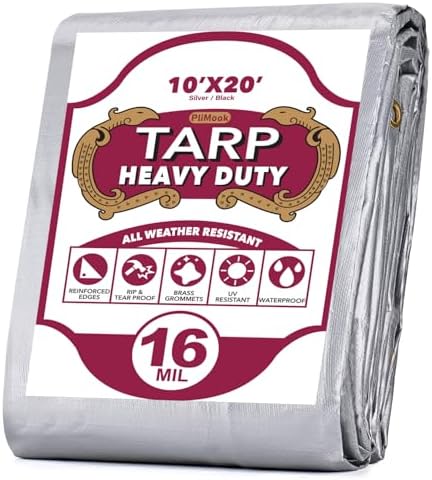 Presenninger & Surringer | Tarp 1X2Ft, 16 Mil Heavy Duty Store Tarpe, Vandtæt Tarp Dække Med Messingøjer Og Forstærkede Kanter, UV-Bestandig, Riv- & Falmefast, Stor Tarp Til Skjul Camping Bil Telt Hardware Presenninger & Surringer