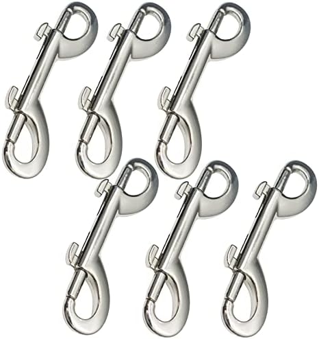 Snaps | 6 stk. 2,7 tommer zinklegering dobbeltsidet bolt snap hooks trigger clips til sammenkobling af kæder, reb, snor og halsbånd Hardware Snaps