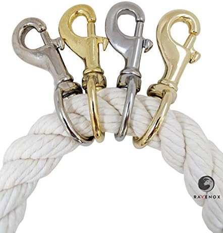 Snaps | Fms Snap Hooks Heavy Duty | (Solid Messing) (1″ X 2-Pak) | 1-Tommers Drejbare Snaps | Nøglekædeklips Med Øje Bolt | Drejbar Krog, Bolt Snap Til Scuba, Flagstænger, Hesteføringer, Snore | Reb Hardware Hardware Snaps