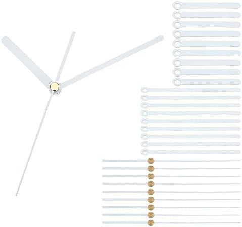 Urværk | Erstatningsurvisersæt, 10 sæt erstatningsurvisersæt, urmekanisme, aluminium vægurvisere, dele til erstatning til reparation af vægure, DIY, hvid, A04 Hardware Urværk