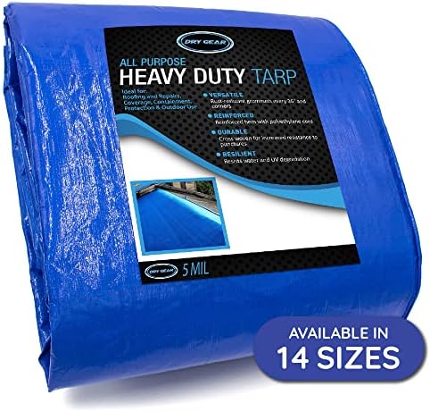 Presenninger & Surringer | Tarp 6X8 – Heavy Duty Vandtæt – Multifunktionel 5 Mil Tarp – Høj Holdbarhed 6X8 Tarp – Byggeri, Regnly, Udendørs Dækning og Campingbrug Hardware Presenninger & Surringer